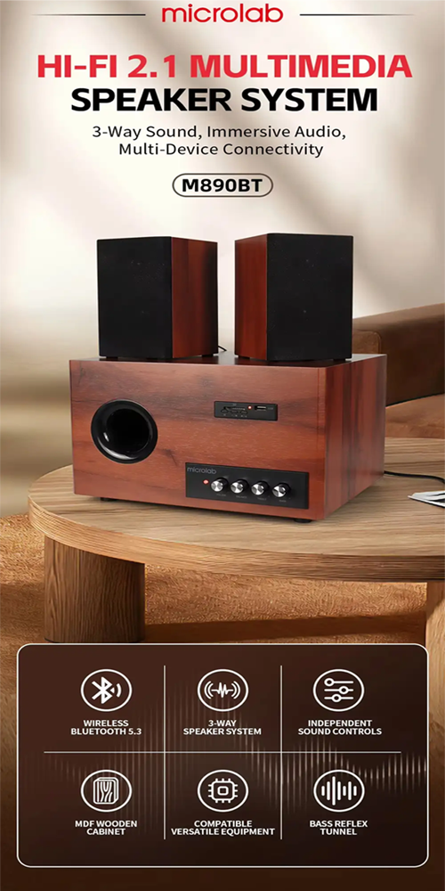Microlab M890BT Speaker wooden Hifi Microlab-M890BT-Speaker-wooden-Hifi
