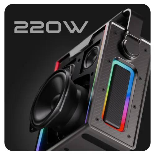 HiFuture MusicSoul-200 220W Bluetooth Black Speaker Right Side View HiFuture MusicSoul-200 220W Bluetooth Black Speaker Right Side View